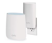 NETGEAR Orbi Compact Wall-Plug Whole Home Mesh WiFi System - WiFi Router and Wall-Plug Satellite Extender with speeds up to 2.2 Gbps Over 3,500 sq. feet, AC2200 (RBK20W)