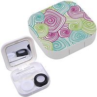 Portable Contact Lens Case Box Travel Kit Mirror + Bottle + Tweezers Container Holder [ Decorative Design ]