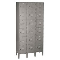 ValTec Six Tier 3 Wide 36" W x 12" D x 78" H Unassembled Metal Locker DDVT56043-18 Doors - Dove Gray - Steel Construction - Free Number Plates!