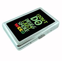 I Just Smoke W33D Metal Silver Cigarette Case Holder Box