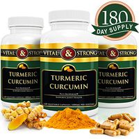 Turmeric Curcumin with Bioperine Black Pepper Capsules 1000mg - Premium Pain Relief & Natural Anti Inflammatory Joint Support - Turmeric Curcuma Extract - Non-GMO, Vegan Capsules - 180 Day Supply