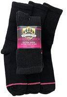 Extra-Wide Medical (Diabetic) Socks for Women, 3 Pack (6.5-9.5 (up to 6E Wide), Black), Made in USA