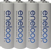 Panasonic 8 Eneloop 4th Generation AA NiMH Pre-Charged 2100 Times Rechargeable Batteries + Free Battery Holder