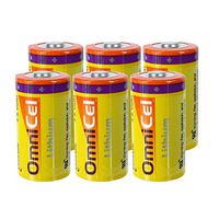 6x OmniCel ER26500 3.6V 8.5Ah Size C Standard Lithium High Energy Battery For Unattended Sensors, Intrusion Sensors, Invisible Fencing,RFID Tracking, Asset Tracking, Theft Prevention, Locator Beacons
