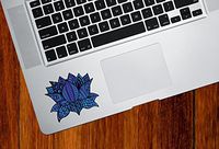 Yadda-Yadda Design Co. Patterned Zen Lotus Flower - Vinyl Decal for Laptop | MacBook | Trackpad | Tablet - Copyright 2016 (Color Variations Available) (Small, 3" w x 2.5" h, Indigo)