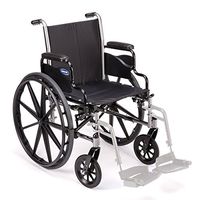 Invacare TRSX50FB Tracer SX5 20" x 16" Frame with Flip-Back Fixed Height Desk Length Arms (Footrest Sold Separately), Chrome/Black