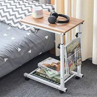 Movable Bedside Table C-Shaped, Medical Adjustable Overbed Table with Wheels (Hospital and Home Use), Bed Tray Table for Eating and Laptops (Color : C)