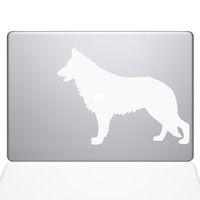 The Decal Guru I Love My German Shepherd Decal Vinyl Sticker, 15" MacBook Pro (2015 & Older Models), White (1381-MAC-15P-W)