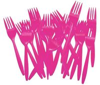 Cerise Plastic Forks (48)