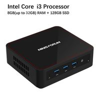 U500-H Mini PC Intel Core i3-5005U Mini Computer, Upgradeable 8GB RAM+128GB SSD, HDMI/Mini DP/USB-C 4K@60Hz Output, 2X Ethernet Port, Support Windows 10 Pro, Chromium & Linux OS, PXE Boot and WOL