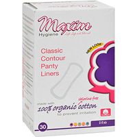 Maxim Hygiene Products 1-220530-1 Organic Cotton Classic Contour Pantiliners - Pack of 12