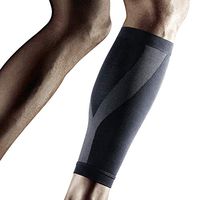 LP SUPPORT 270Z Calf Compression Sleeve - Delay Soreness, Calf Muscle Strain (Black - Large)