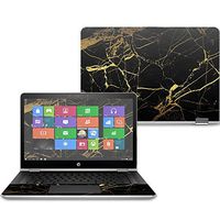 Mightyskins Skin Compatible with Hp Pavilion X360 14" (2017) - Black Gold Marble | Protective, Durable, and Unique Vinyl Decal Wrap Cover | Easy to Apply, Remove, and Change Styles | Made in The USA