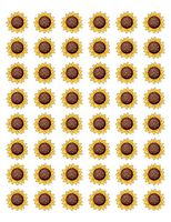 HotSaleStore Sticker Seals 48 Big Sunflower Envelope Seals Labels Stickers 1.2" Round