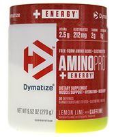 Dymatize AminoPro + Energy Endurance Amplifier Powder, Reinforced with Caffeine, Electrolytes & Amino Acids, Lemon Lime, 9.52 Oz