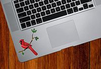 Bird - Cardinal - Stained Glass Style Opaque Vinyl Trackpad Decal 2016 Yadda-Yadda Design Co. (2.75" w x 3" h) (Cardinal)