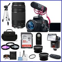 Canon EOS Rebel T6i DSLR Camera with 18-55mm Lens Video Creator Kit & EF 75-300mm f/4-5.6 III Lenses+ Telephoto & Wide Angle Lenses + more ...