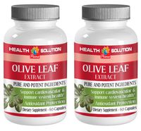 Blood Pressure Support Formula - Olive Leaf Extract 500Mg - Antioxidant Powder - 2 Bottle 120 Capsules
