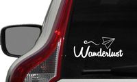 Wanderlust Airplane Version 5 Car Vinyl Sticker Decal Bumper Sticker for Auto Cars Trucks Windshield Custom Walls Windows Ipad Macbook Laptop Home and More (White)