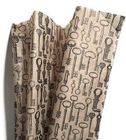 Tissue Paper for Gift Wrapping with Design (Antique Keys, Black on Tan Kraft), 24 Large Sheets (20x30)