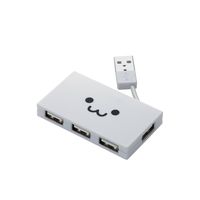 Elecom USB Hub for Usb2.0 Cable Storage Compact Bus-powered 4-port White Face U2h-yk4bf1wh