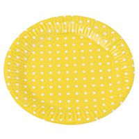 Iumer 10Pcs Disposable Paper Plates Round Everyday Paper Plates Eco-Friendly Barbecue Tray Yellow