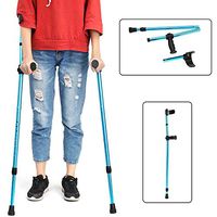ZZYYZZ Collapsible Cane, Adjustable Height Forearm Crutches Lightweight Aluminum Elbow Support with Shock Absorbing Spring,2PCS