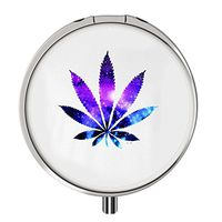 Pill Box Round,Compact 3 Compartment Medicine Case, Stainless Steel Pill Case for Pocket or Purse