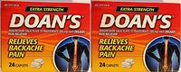 Doan's Backache Pain Reliever - Extra Strength - 24 Count Caplets Per Box - Pack of 2