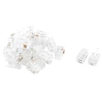 uxcell Phone 4P4C RJ9 Telephone Cable End Adapter Connector Head 22pcs Clear