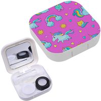 Portable Contact Lens Case Box Travel Kit Mirror + Bottle + Tweezers Container Holder [ Pop Art Style ]