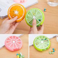 RIBITENS Weekly Pill Organizer Fruit Shaped Medicine Pill Box Health Care Storage Case 7 Days Pill Dispensers
