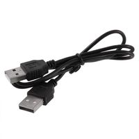 Black 400mm(L) USB 2.0 Male to Male Extension Connector Adapter Data Cable Cord Connectors for PC Smart Phone
