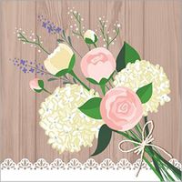 Club Pack of 192 Rustic Wedding Disposable Party Beverage Napkins 5"