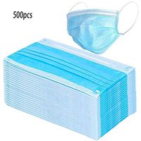 Blue Disposable Face Masks 3 Layer Breathable Dust Filter Surgical Masks Mouth Cover Masks with Elastic Ear Loop for Medical Dental Clinic, Paint,Sealed Packaglng (500 pcs)