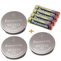 Panasonic 3 Pieces - BR3032 , ( BONUS 4-Pieces AA ) 3V Lithium Coin Cell Battery …