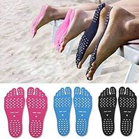 MQ Beach Barefoot Pads 6 Pairs, Invisible Foot Soles Stickers with Anti-Slip Design for Beach, Park, Lawn, Spa (L: Length 245mm/9.6"/US Women 7-9.5)