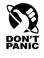 MR.CI Don 't Panic Hitchhiker's Guide Vinyl Decal Sticker | Cars Trucks Walls Laptops Cups | Black | 6.5 inches | KCD841