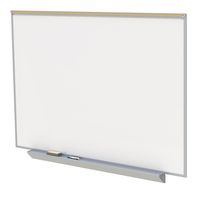 Ghent 48.50" x 72.50" Aluminum Frame Premium Porcelain Magnetic Whiteboard - 1" Maprail, 4 Markers & Eraser - Made in the USA