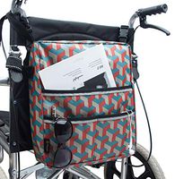 Wheelchair Bag by Pacmaxi - Wheelchair Backpack Bag with Reflective Tape - Wheelchair Accessories Storage Bag - Walker Accessible Pouch and Pockets for Unisex Handicap Elderly (Colorful)