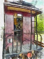 HZ Graphics Red Caboose Vinyl Decal Wall Laptop Bumper Sticker 5"