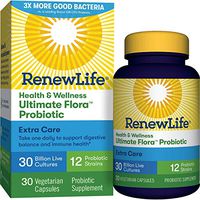 Renew Life Adult Probiotic - Health & Wellness Ultimate Flora  Extra Care Probiotic, Probiotic Supplement - 30 Billion - 30 Vegetarian Capsules (Packaging May Vary)