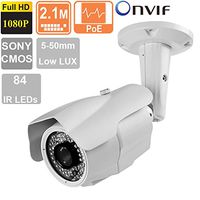 License Plate Recognition IP Camera 2.1MP 1080P 5-50mm Varifocal Lens 84 IR LEDs
