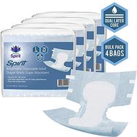 Healthy Spirit Breathable Disposable Adult Diaper Briefs for Incontinence Super Absorbent with Tabs, Large, 100 Count