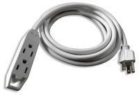 QVS 3-Outlet 3-Prong Extension Cord - 25' Computer Surge Protector White (PC3PX-25WH)