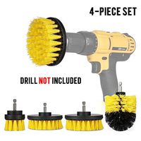 Drill brush 4Pcs Scrub Brush Drill Attachment Kit,Time Saving Kit And Power Scrubber Cleaning Kit, For Car, Bathroom, Wooden Floor, Laundry Room Cleaning  (Yellow)