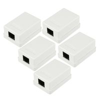 uxcell Surface Mount Box 1 Port Single Hole Keystone Jack Cat 5e RJ45 White 5 Pack
