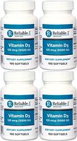 Vitamin D3 High Potency 5000 IU 100 Softgels per Bottle Pack of 4