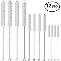 Extra Long 12 Pieces Drinking Straw Cleaning Brush Kit, 12 Inches, 10 Inches and 8 Inches Straw Cleaner, Bendable Straw Brush For Multiple Size Straws
