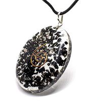Piezo Electric Large Orgonite Necklace with Bionized Black Tourmaline Crystals – Tested Cho Ku Rei Reiki Charged -Protects from 5G Technology -Cell Phone Radiation Shield –Negative Energy Transformer